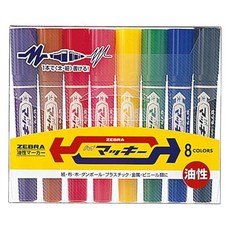 ZEBRA 斑馬牌 Hi Mckee油性魔術雙頭麥克筆 8色組, 1個, 混色
