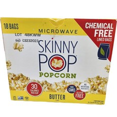 SKINNY POP 微波爆米花 奶油口味 18入, 1個, 1429克