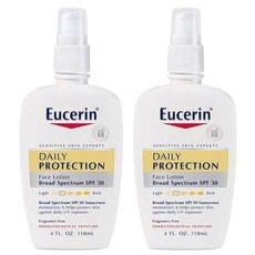 Eucerin 日間臉部保濕防曬霜, 2瓶, 118ml
