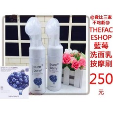 THEFACESHOP 藍莓洗面乳洗臉刷組 深層清潔毛孔 保濕控油 溫和去除粉刺 潔淨透亮, 藍莓