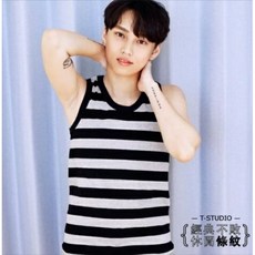 T-STUDIO 條紋黏式束胸背心