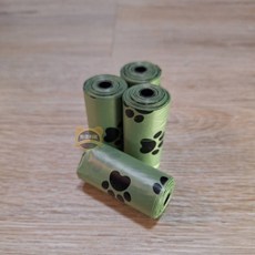 可分解寵物撿便袋 狗便便清潔袋 寵物拾便袋, 綠色, 4個裝(香味可分解雙面2.4絲垃圾袋)