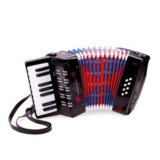 荷蘭New Classic Toys 幼兒鍵盤式手風琴玩具 10057 音樂玩具 兒童手風琴玩具 音樂培養, Black