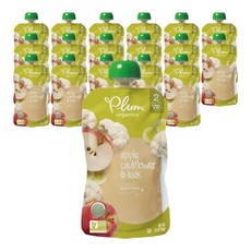Plum organics 兒童果泥, 蘋果花椰菜韭菜口味, 99g, 18包