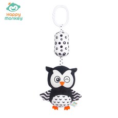 Happy monkey 新生兒床邊黑白搖鈴, 貓頭鷹