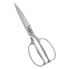 KAI 貝印 関孫六 不鏽鋼鍛造彎月型廚房剪刀, 1個, 銀