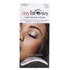 Godefroy My Brow 長效持久轉印眉貼 中等眉峰, 1個, Natural Black