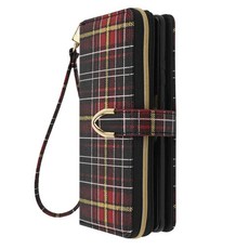 MOLAN CANO Tartan格紋錢包手腕帶書本式手機殼