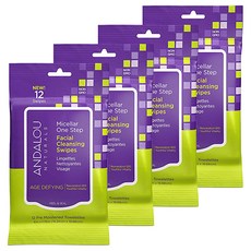 ANDALOU NATURALS 卸妝棉 15.24*19.68cm, 4個, 12件