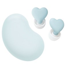 藍色愛心矽膠造型耳塞 附收納盒, 2入, 1個