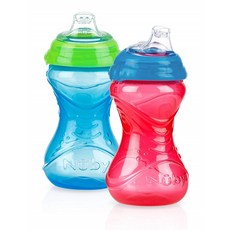 Nuby 柔軟壺嘴防漏杯 6個月大適用 300ml, 2個, 混色
