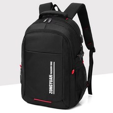 ZONGYUAN 潮運動風USB後背包 時尚輕便 多隔層設計 透氣舒適 USB充電, 深藍色