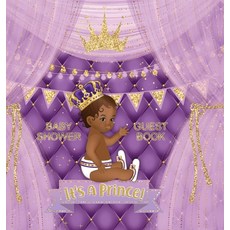 (英文圖書) Baby Shower Guest Book: It's a Prince! Cute Little Prince Royal Black Boy Gold Crown Ribbon W... 精裝版, Casiope Tamore, 英文