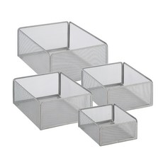 honey can do 收納籃 4入, 1個, 銀