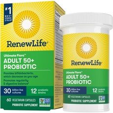 Renew Life Formulas Ultimate Flora 50歲以上適用300億益生菌素食膠囊, 1罐, 60顆