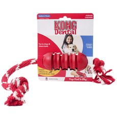 KONG 寵物潔牙繩結玩具 M號, 1個, 紅色的