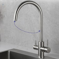 Mist密斯特五金 不鏽鋼三用流線RO水龍頭 T5820，廚房淨水冷熱多功能, 1個