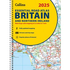 (英文圖書) 2025 Collins Essential Road Atlas Britain and Northern Ireland: A4 Spiral Spiral, 英文, 螺旋式