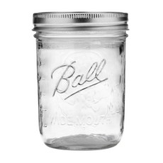 Ball Mason 冰櫃兼容品脫尺玻璃存儲瓶包括引線和帶子, 12入, 473.2ml