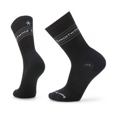 Smartwool 男 日著中長襪-經典LOGO 黑色 登山健行襪 美麗諾羊毛