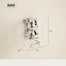 UFORE 壁掛鞋架 免打孔拖鞋架 拖鞋置物架 室內浴室門後鞋架, 透明色