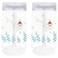 Hashy 動物牙刷杯+收納架, 2個, 金魚