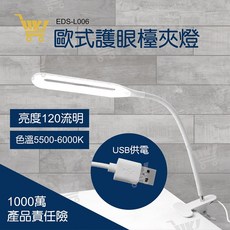EDSDS EDS-L006 歐式護眼LED檯夾燈, 白色