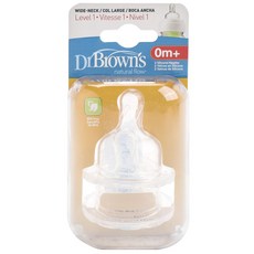 Dr.Brown's 布朗博士 矽膠奶嘴, 2入, 第1階段(0個月以上)