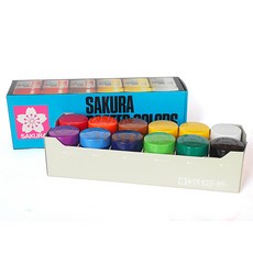 【汶采】SAKURA櫻花牌廣告顏料12色套裝，色彩鮮明飽和，適合海報插畫等美術創作, 詳見包裝