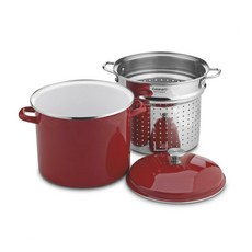 Cuisinart 美膳雅 Stock Pot蒸氣蒸鍋蒸鍋組 紅色, 1個, 11.4L