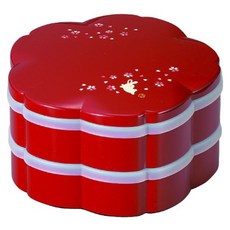 HAKOYA 開胃菜百花雙層便當盒, 1個, 紅色