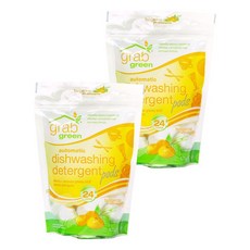 grab green 洗碗機餐具清潔劑, 橘子+檸檬草, 48入