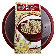 Norpro 微波爆米花機 微波爐專用容器 25.6 x 13 x 25.6cm, 1個, 紅色