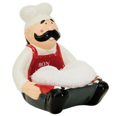 BOSTON WAREHOUSE 廚師造型菜瓜布收納架, 1個, 混色