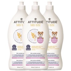 ATTITUDE 奶瓶餐具洗碗精, 3個, 700ml