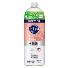 Kao 花王 Cucute 珂珂透 Natural Days+廚房洗潔劑補充包 麝香葡萄香, 700ml, 1個