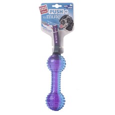 GiGwi 推靜音啞鈴小狗橡膠玩具, 1個, 混色