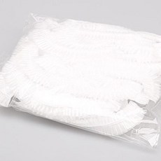 拋棄式浴帽 一次性髮套100個 防水鬆緊髮套 染髮頭套 防塵防油煙 美容美髮 飯店餐飲 免洗保溫飯罩, 1個, 白色