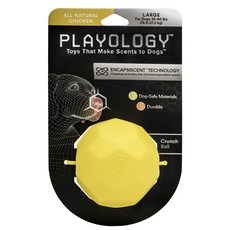 PLAYOLOGY 寵物狗用雞肉味多邊形球玩具 L號 15.9~27.2kg, 1個, 黃色的