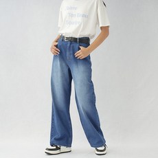 LOVETOXIC 女童款寬版牛仔褲 附腰帶