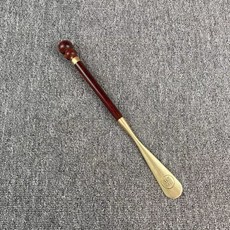 天龍紡 原木加長鞋拔, 紫檀木光素款-35 cm