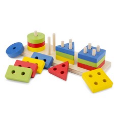 New Classic Toys 幼幼幾何形狀堆疊玩具, 詳見包裝, 詳見包裝
