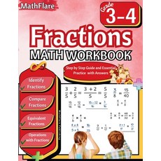 (英文圖書)Fractions Math Workbook 3rd and 4th Grade: Fractions Workbook Grade 3-4 Identif... 平裝版, Mathflare, 英文