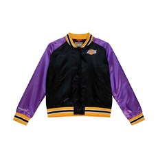 mitchell & ness 洛杉磯湖人隊女款緞面2運動外套