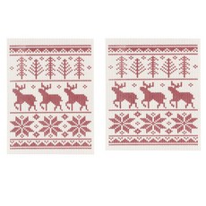 now DESIGNS 印花廚房毛巾, 2件, 穿毛衣的天氣