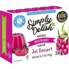 Simply Delish 水果風味無糖果凍 20g, 1盒, Natural Raspberry Mix