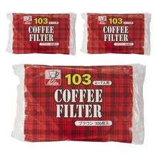 Kalita 咖啡濾紙 棕色 NK103 4~7人用, 3個, 100個