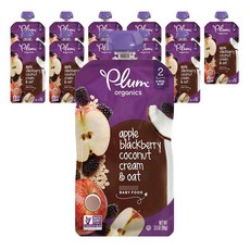 Plum organics 奶昔 99g, 蘋果黑莓椰漿燕麥口味, 12包