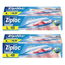 Ziploc 密保諾 冷凍密封夾鏈袋, 2盒, 48個, 大(L號)