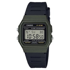 CASIO 卡西歐 男款聚氨酯電子手錶 F-91WM-3AJH